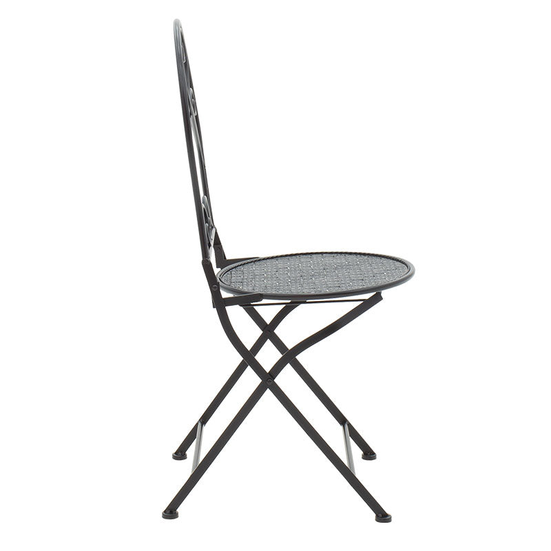 Трапезен комплект 3 бр Walen черен метал с маса ф 60см