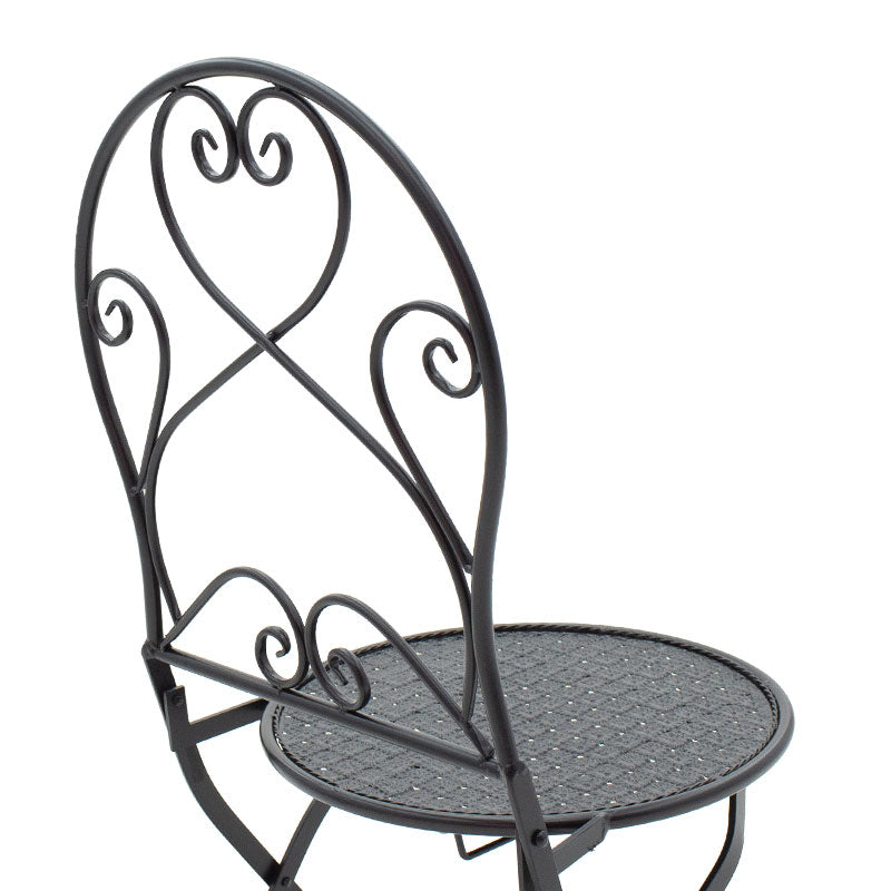 Трапезен комплект 3 бр Walen черен метал с маса ф 60см