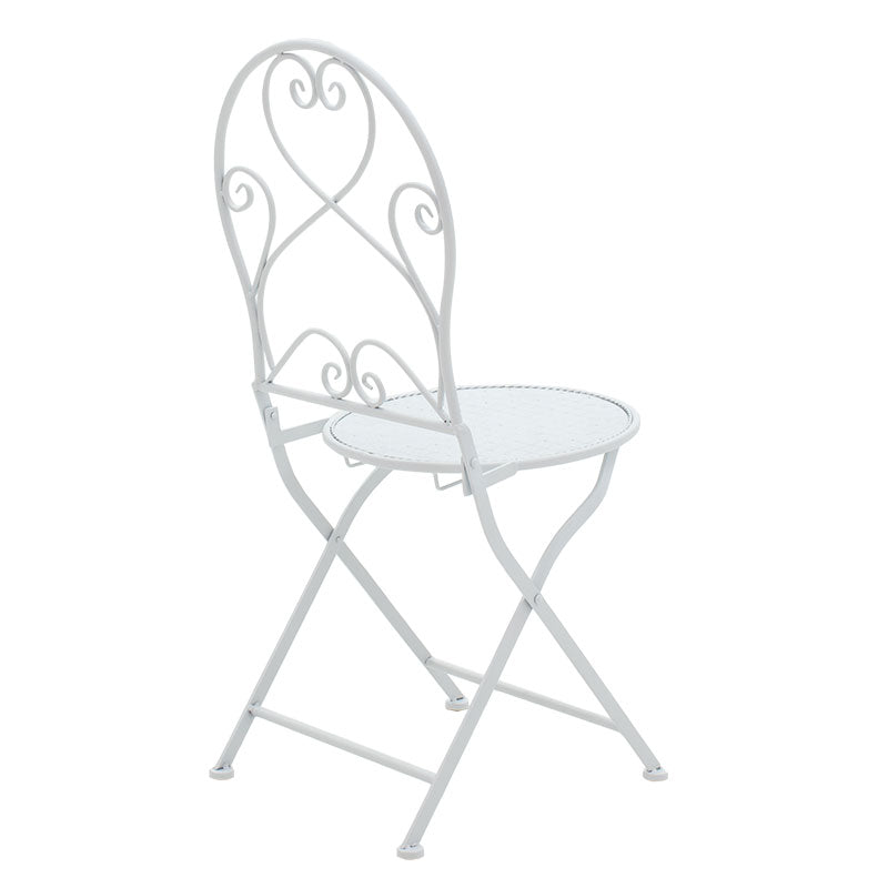 Трапезен комплект 3бр Walen бял метал с маса ф60см