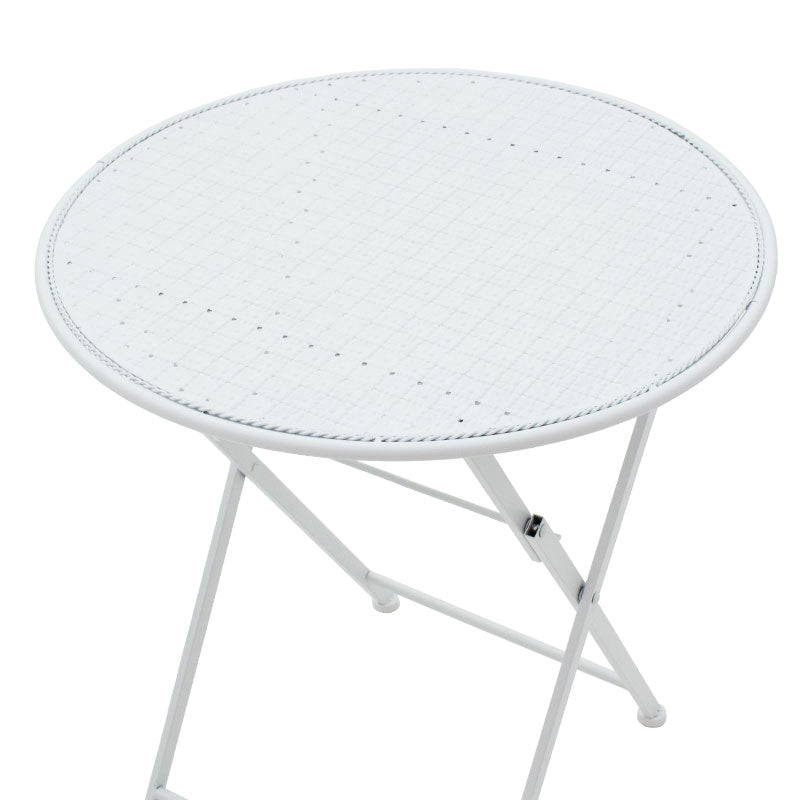 Трапезен комплект 3бр Walen бял метал с маса ф60см