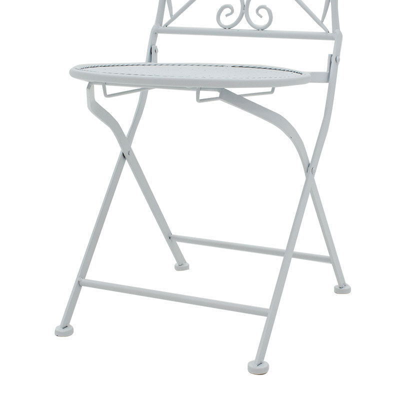 Трапезен комплект 3бр Walen бял метал с маса ф60см