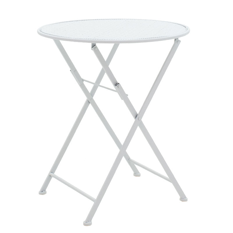 Трапезен комплект 3бр Walen бял метал с маса ф60см