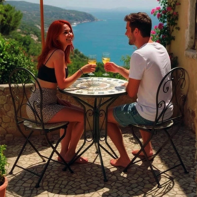 Mosaic трапезарен комплект 3 бр метален черен