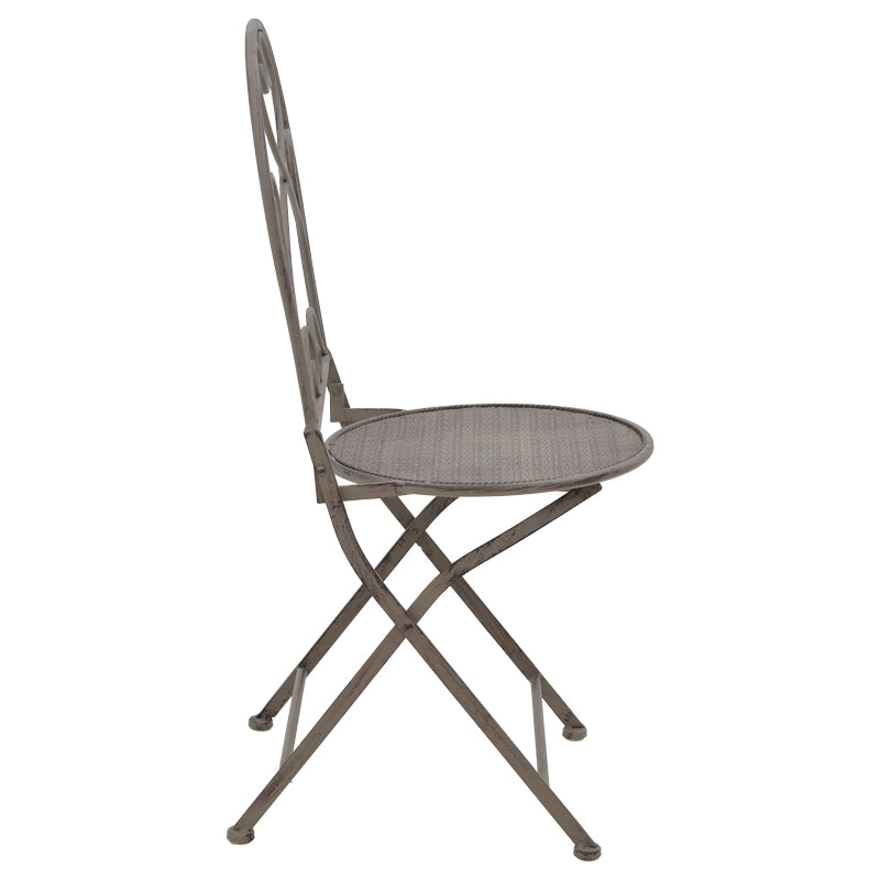 Комплект трапезна маса Walen от 3 бр. метални в бронзов нюанс с маса ф60