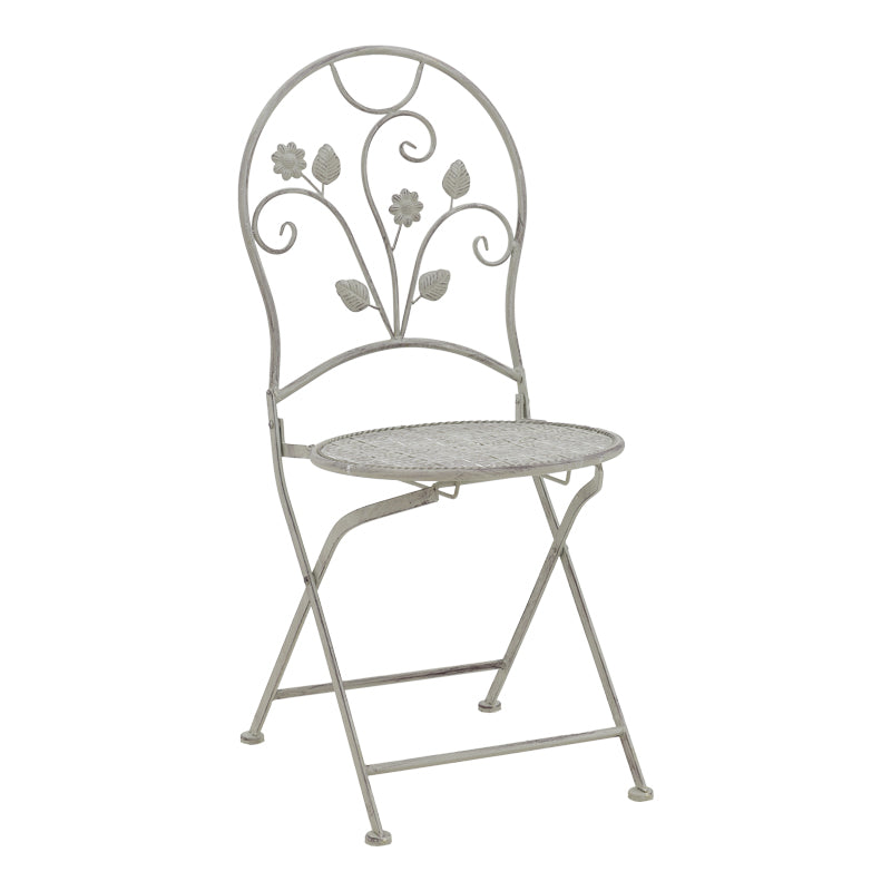 Трапезен комплект 3бр Abriel сив античен метал с маса ф60