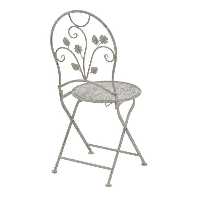 Трапезен комплект 3бр Abriel сив античен метал с маса ф60