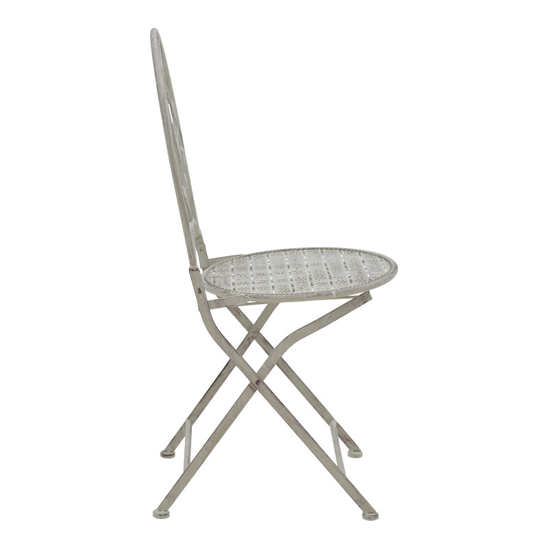 Трапезен комплект 3бр Abriel сив античен метал с маса ф60