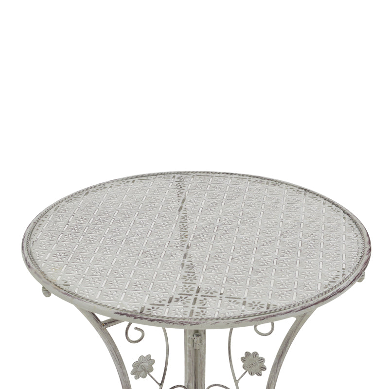 Трапезен комплект 3бр Abriel сив античен метал с маса ф60