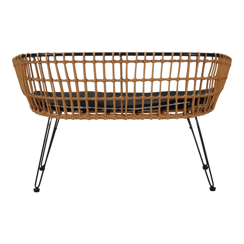 Диван 2 места  Naoki метал черен-пе естествен 120x55x79см