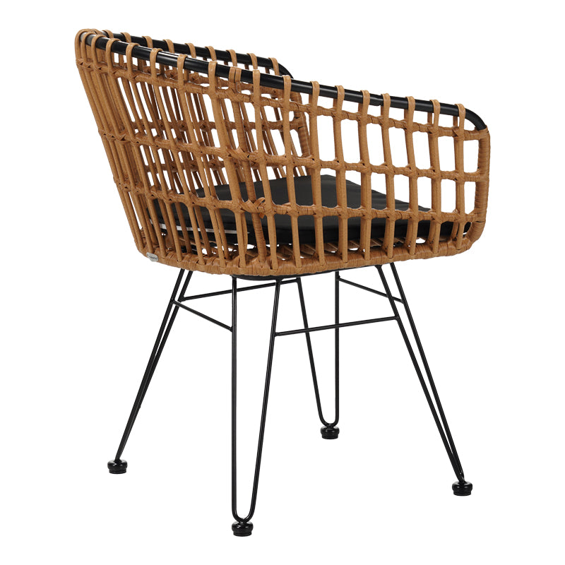 Кресло Naoki  черен метал-pe естествен