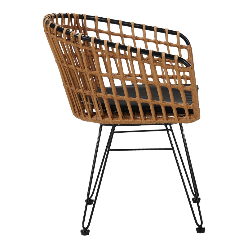 Кресло Naoki  черен метал-pe естествен