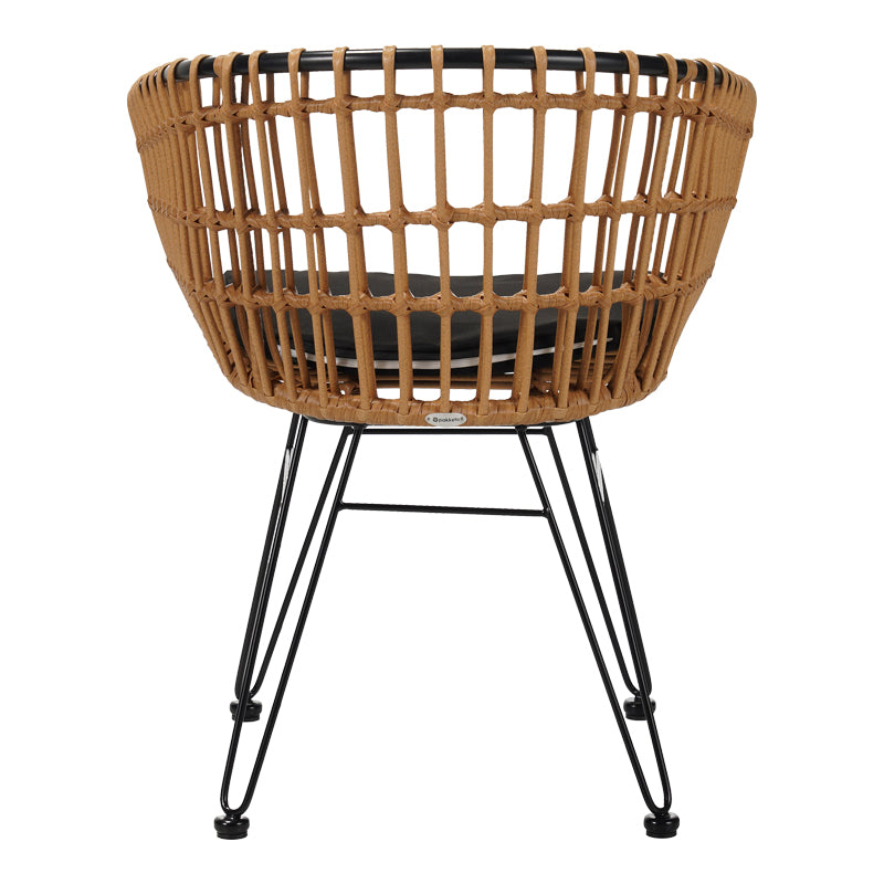 Кресло Naoki  черен метал-pe естествен