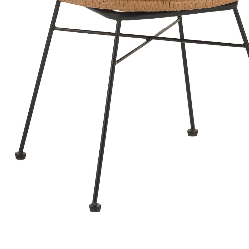 Фотьойл Felicia ратан естествен-метални черни крака D60x81см