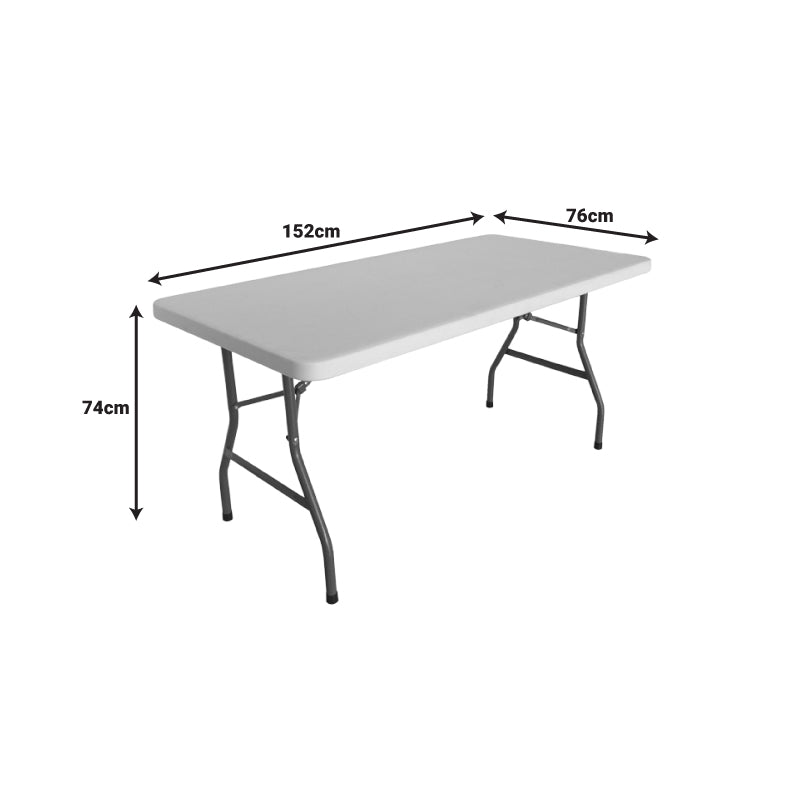 Кетъринг-конферентна маса Aprilia бяла монолитна повърхност 152x76x74cm
