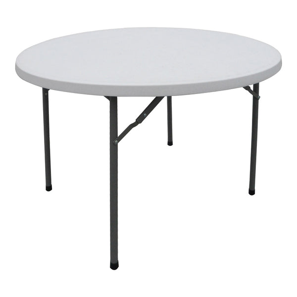 Сгъваема кетъринг маса Comfort бяла кръгла D120x74см