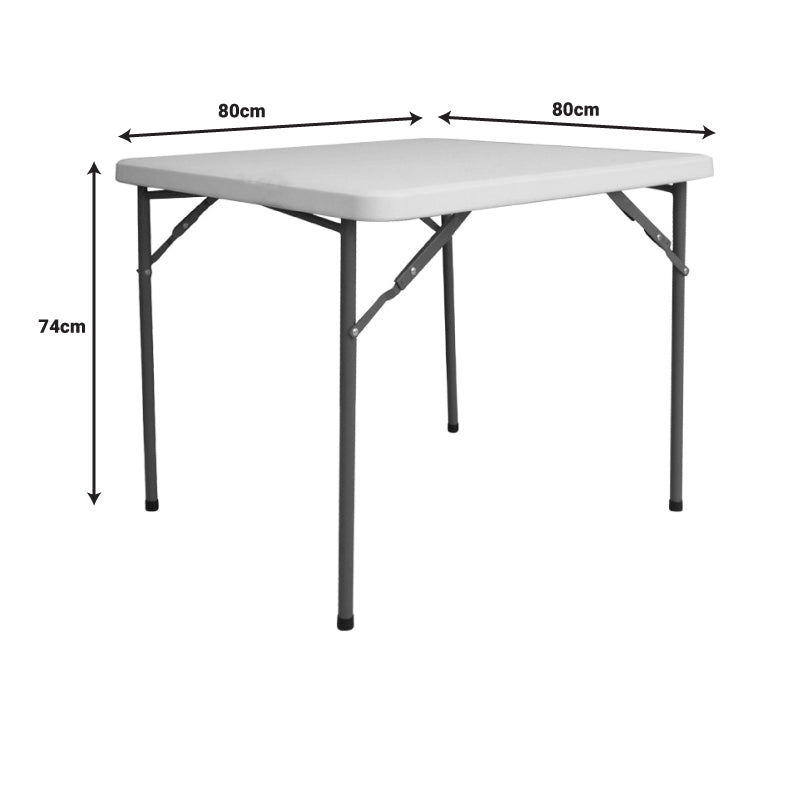Сгъваема кетъринг маса Comfort в бял цвят 80x80x74см