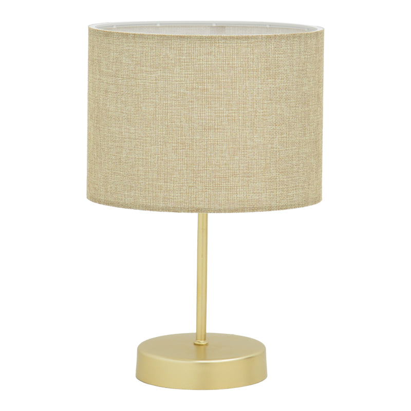 Настолна лампа PWL-0961 Ε27 бежово кафяво-златисто D22x32cm