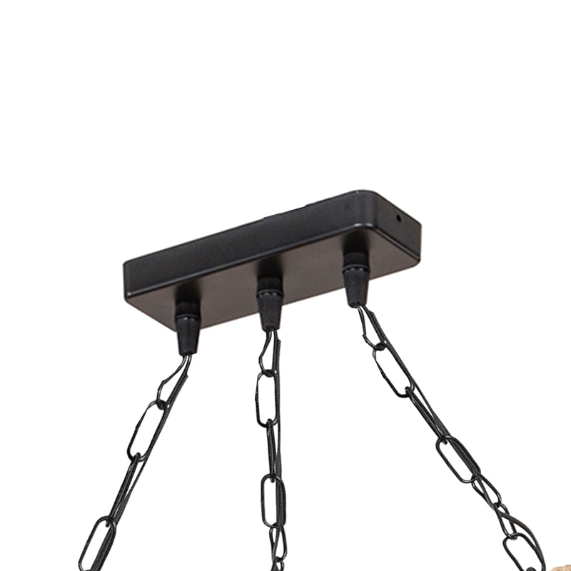 Плафон PWL-1027 Ε27 метал черен-натурален 48.5x10x47cm