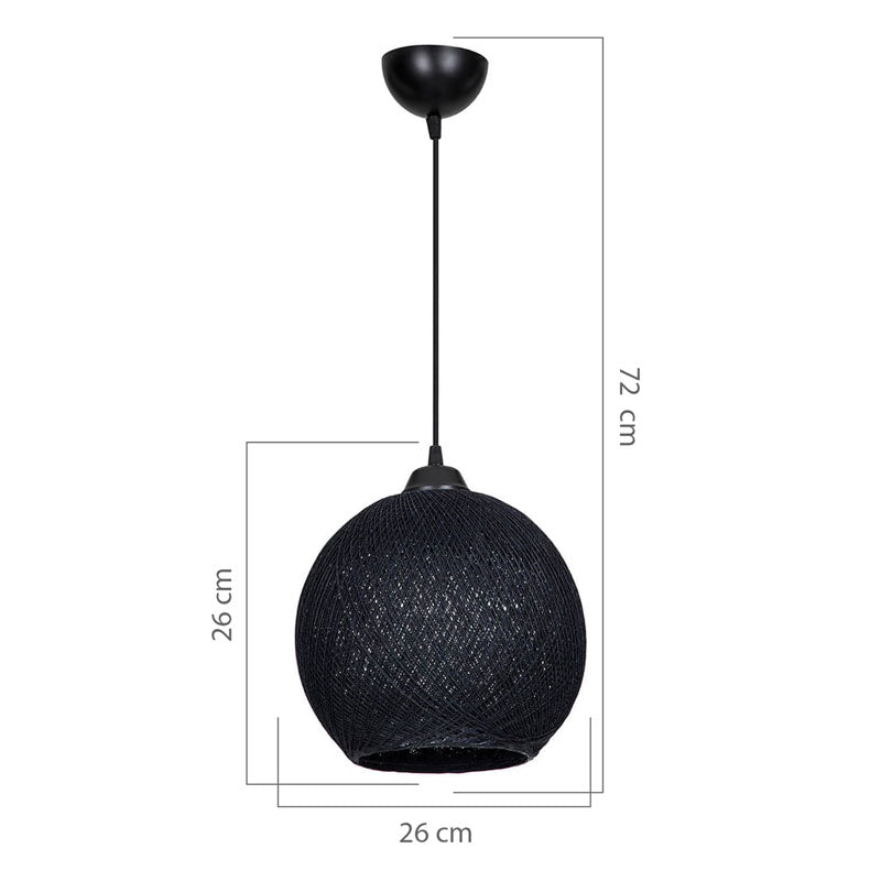 Плафон Leshia Ε27 черен D26x26см