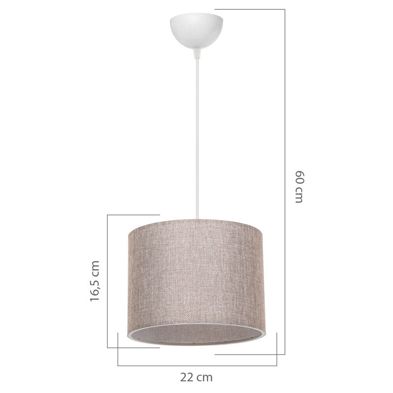 Плафон PWL-1115 Ε27 бежово-бял D22x16,5cm