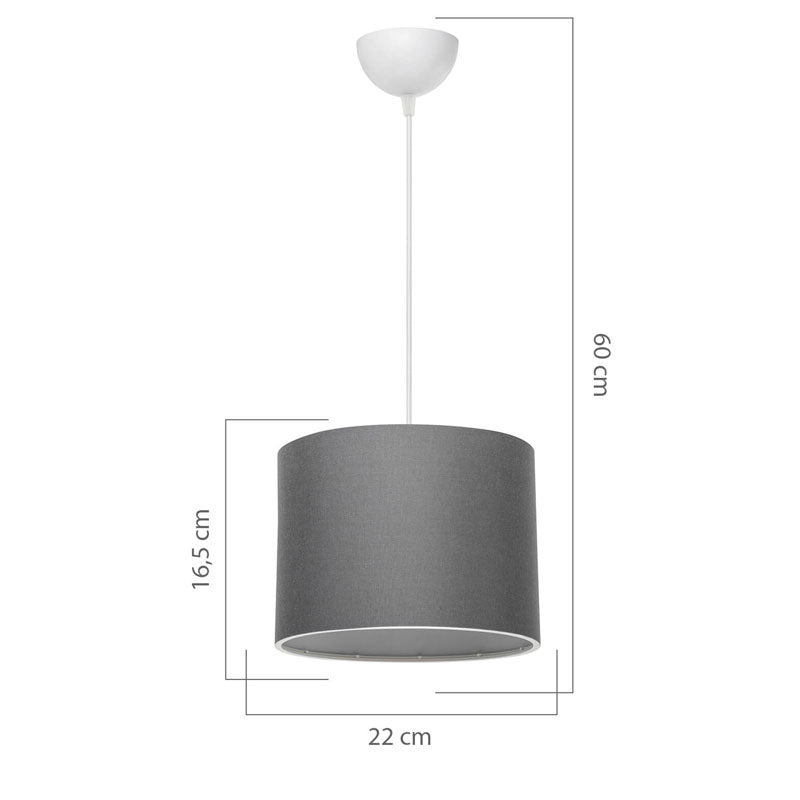 Плафон PWL-1115 Ε27 сиво-бял D22x16,5cm