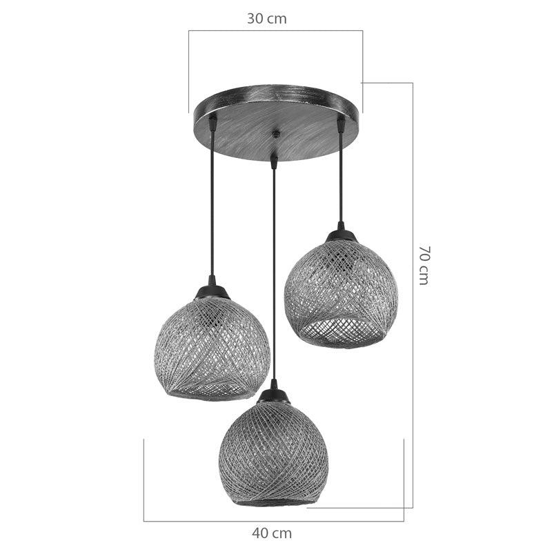 Плафон PWL-1121 Ε27 кафяв D40x75cm