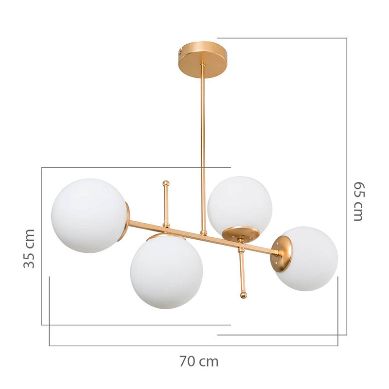 Плафон PWL-1128 Ε27 златист 70x20x35cm