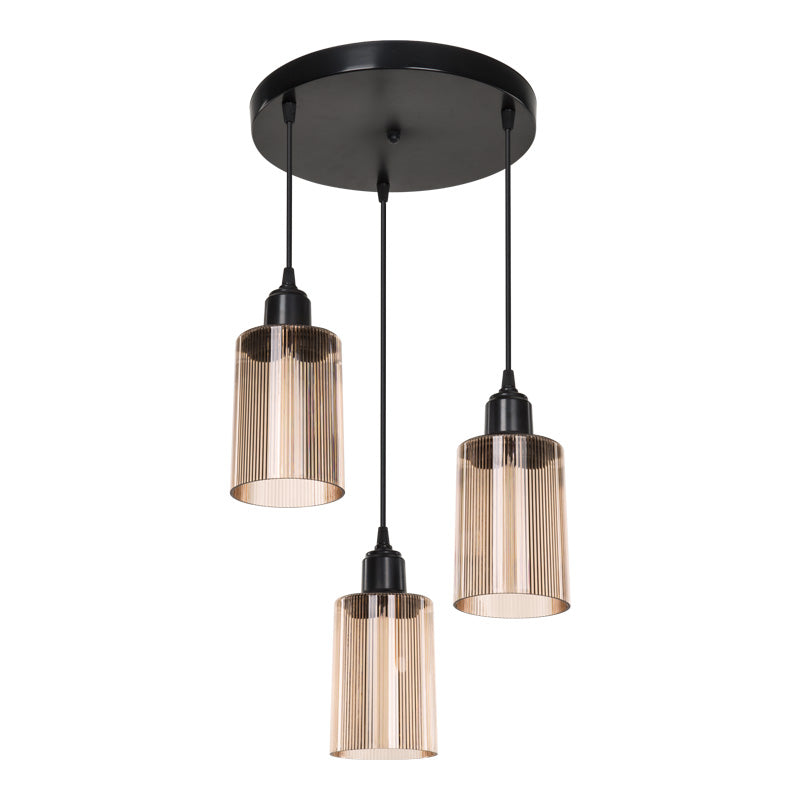 Плафон PWL-1195 Ε27 черен-кехлибар D30x80cm