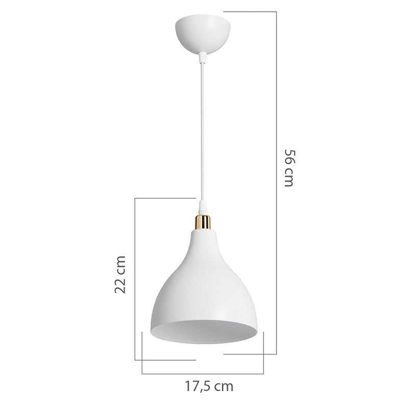 Плафон Lofty Ε27 бял D18x22см