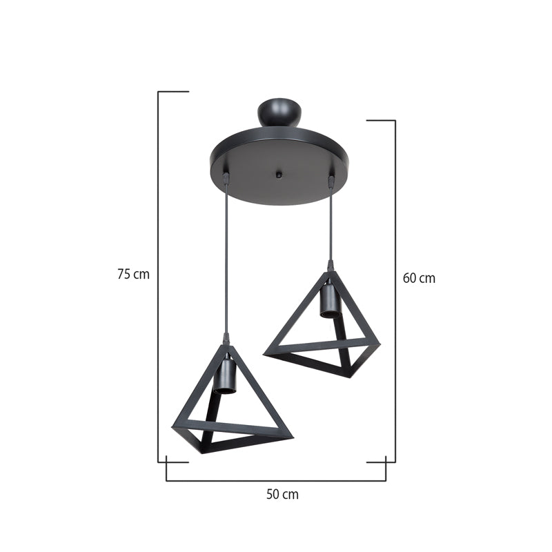 Таванна лампа  Kecha черен цвят D50x60см