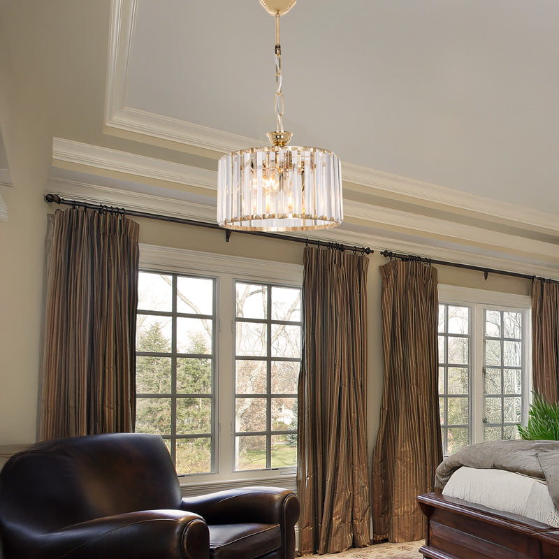 Lavina I E27 единична плафониера в златист абажур Φ27x21cm