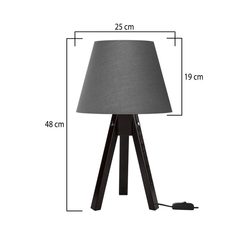 Настолна лампа Adeck E27 в кафяво-сив абажур Φ25x45см