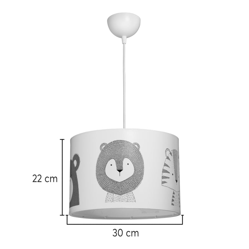 Детски плафон SAFARI  led e27 многоцветен pvc d30x20см
