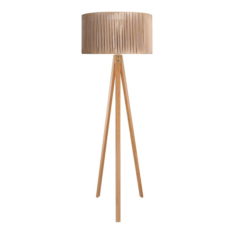 Подова лампа karnia e27 mdf в естествен абажур φ45x155см