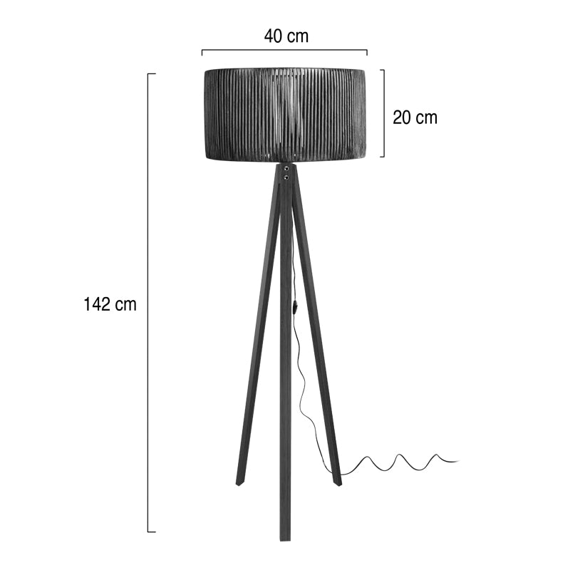 Подова лампа carner e27 орех mdf с тъмнокафяв цвят φ45x155см