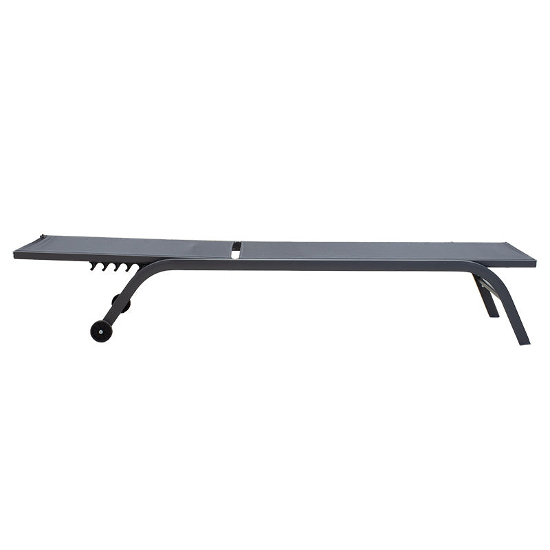 Шезлонг Jaipur алуминий антрацит-текстил тъмно сив 190 см (80 + 110 см)