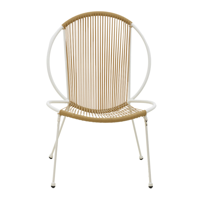 Градински стол DAPPER  метал бял- pe естествен 64.5x74.5x76см