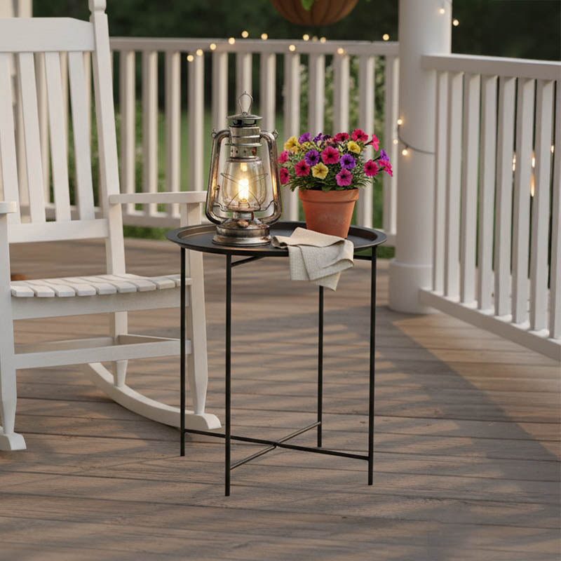 Метална маса Caius в черен нюанс D46x52см