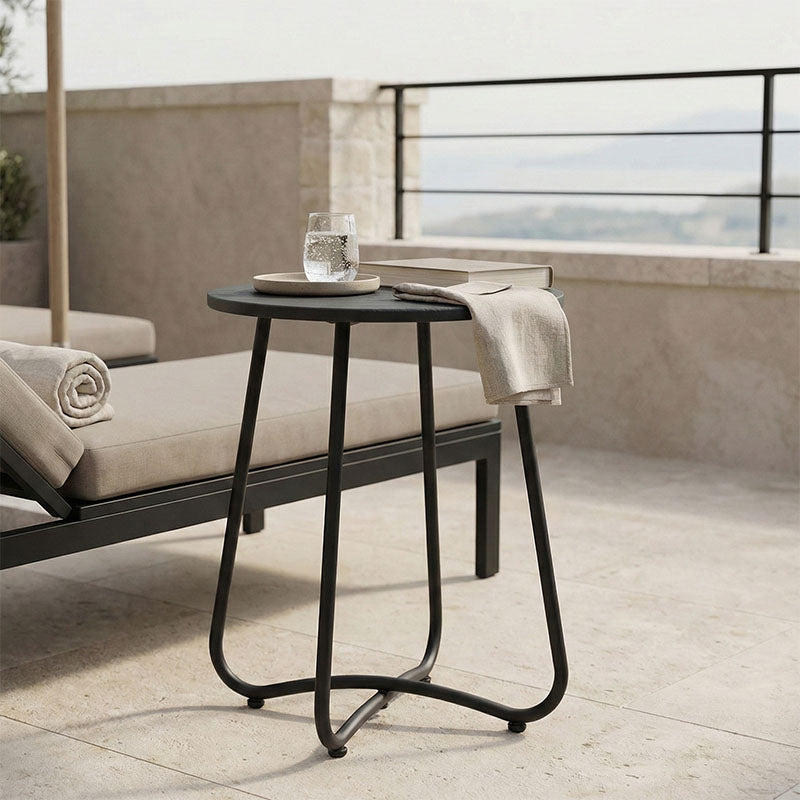 Τable Bramwell metal dark grey D40x50cm
