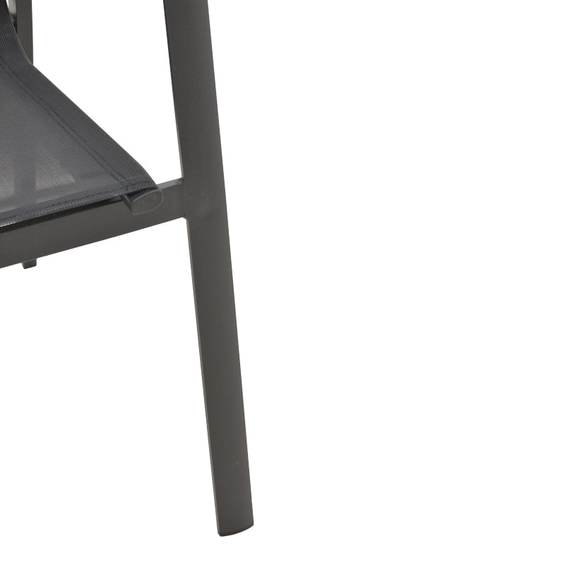 Градинско кресло Dashiell черен метал /черен текстил 71x58x94cm