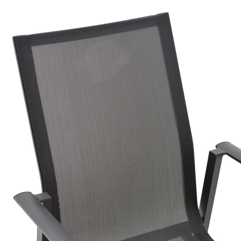 Градинско кресло Dashiell черен метал /черен текстил 71x58x94cm