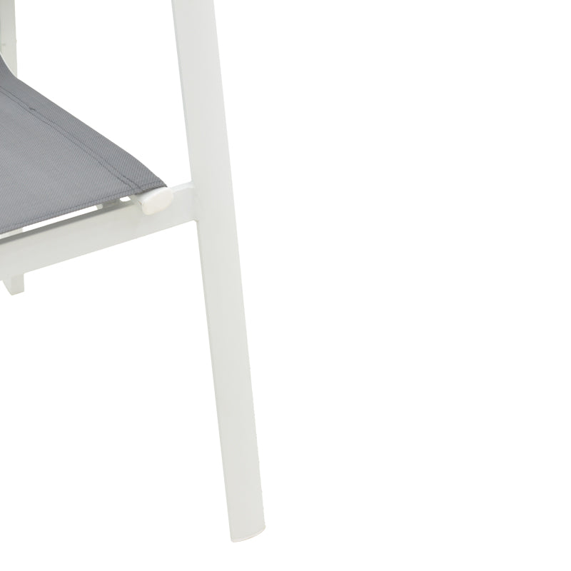 Градински фотьойл Dashiell бял метал/светло сив текстил 71x58x94cm