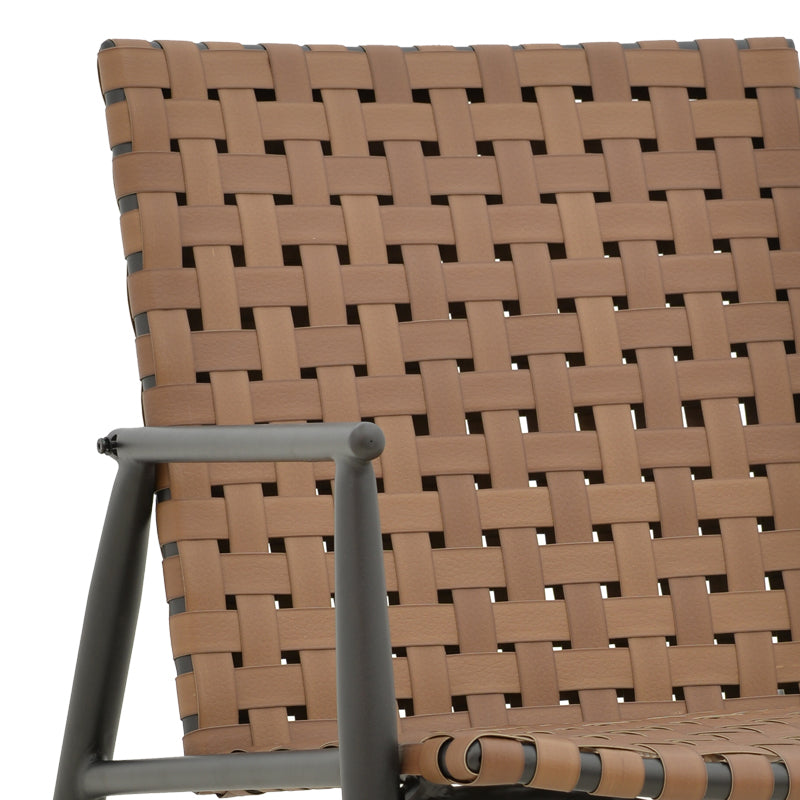 Градински стол EAMON  черен алуминий и пе ратан в кафяв нюанс 73.5x62x77cm