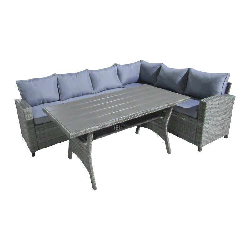 Комплект Lounge Flashy от 3 части диван 236/179см с маса 145/85/68см антрацит