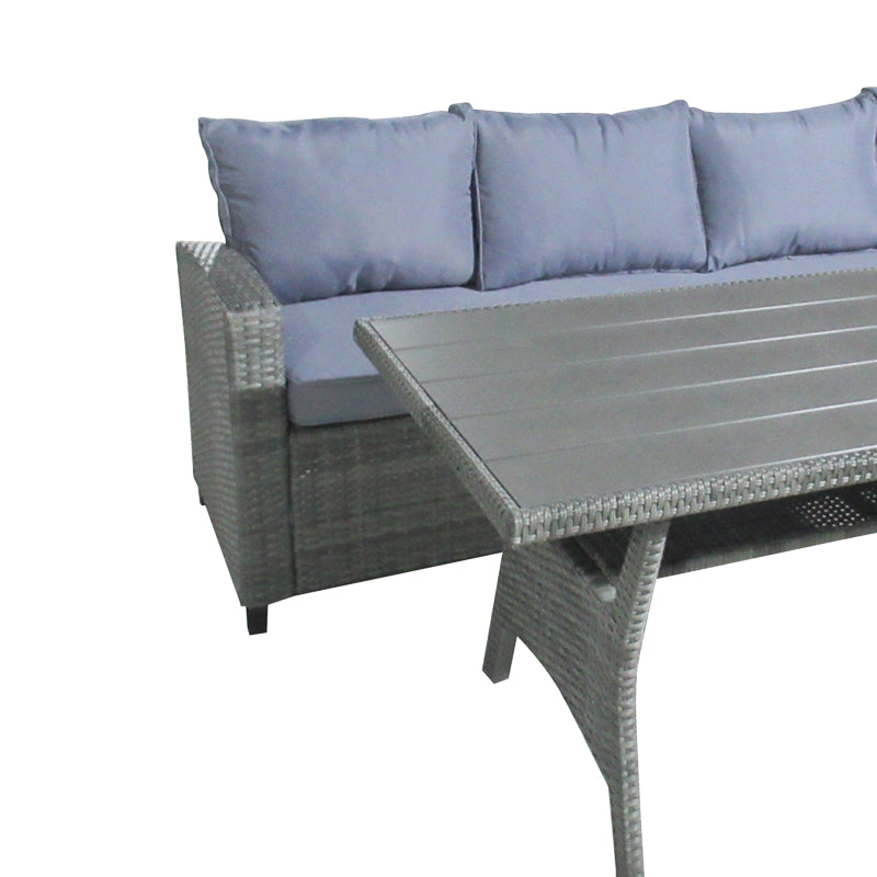 Комплект Lounge Flashy от 3 части диван 236/179см с маса 145/85/68см антрацит