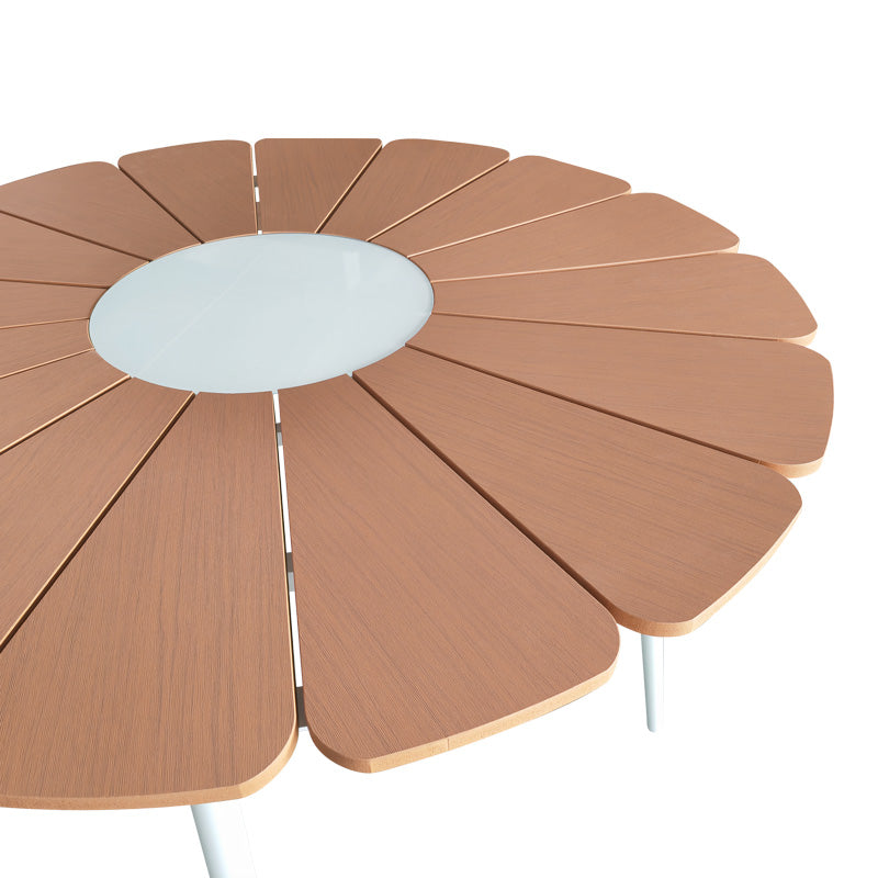 Градинска маса Pinap бял-естествен цвят  d110x74см