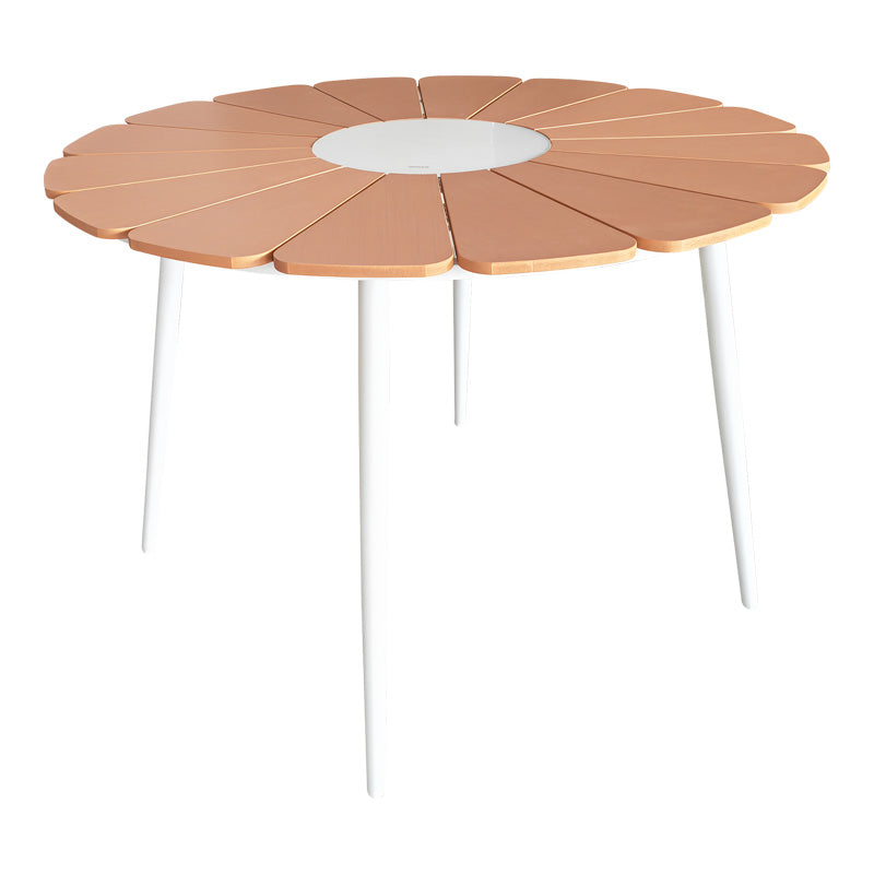 Градинска маса Pinap бял-естествен цвят  d110x74см