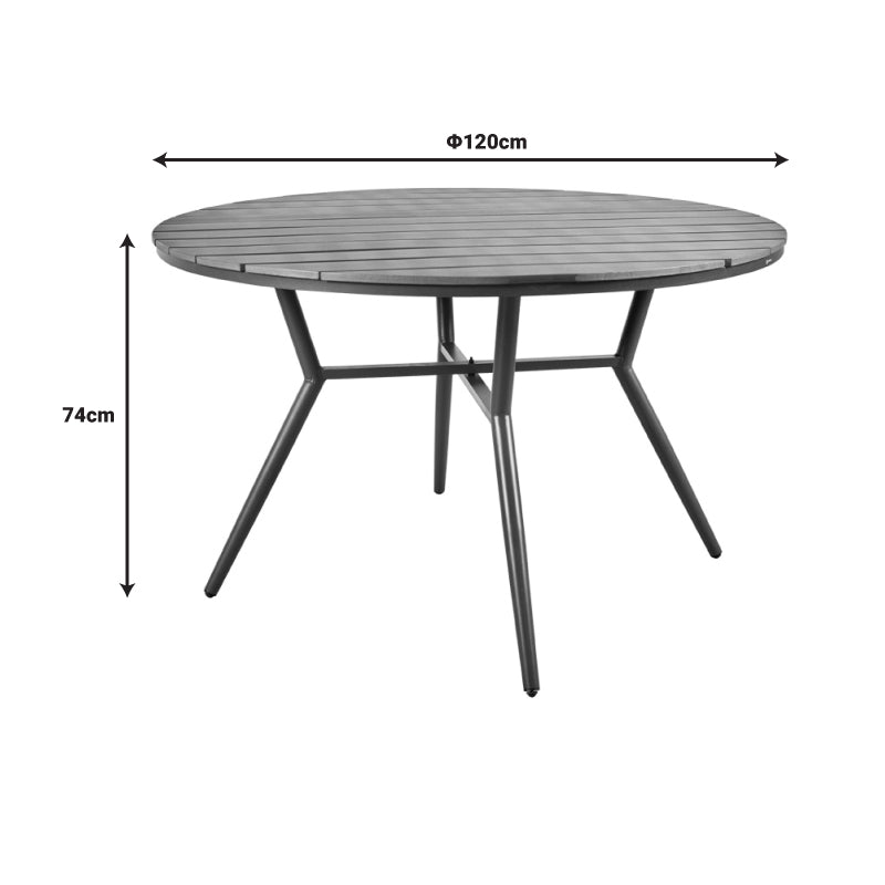 Градинска маса  Appa в цвят антрацит D120x74cм