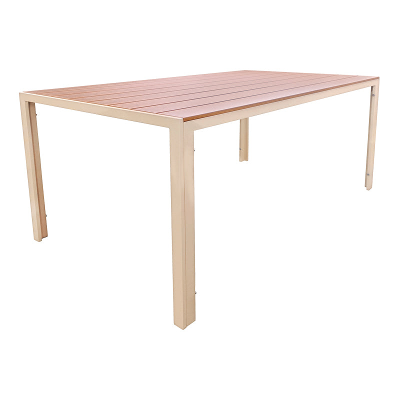 Маса NARES шампанско алуминиев шперплат в естествен нюанс 140x80x72.5см