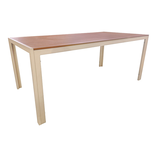Маса NARES  алуминий капучино-шперплат естествен цвят 180x90x72.5см